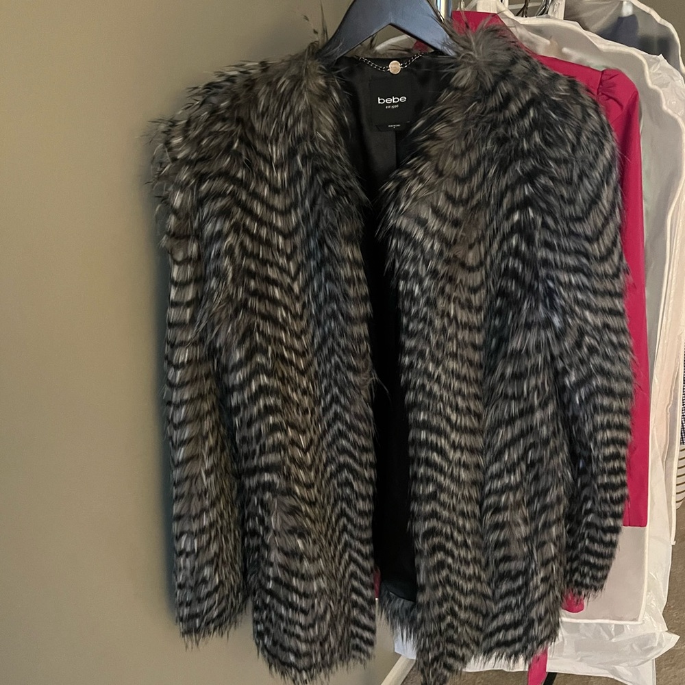 Bebe Faux fur jacket, size M